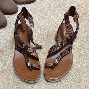 Franco Sarto Tan Snake Print Sandals